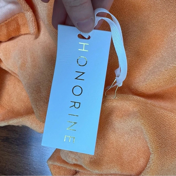 NWT Honorine Tate Terry Cloth Polo Shirt Top Orange Size S - Picture 4 of 4